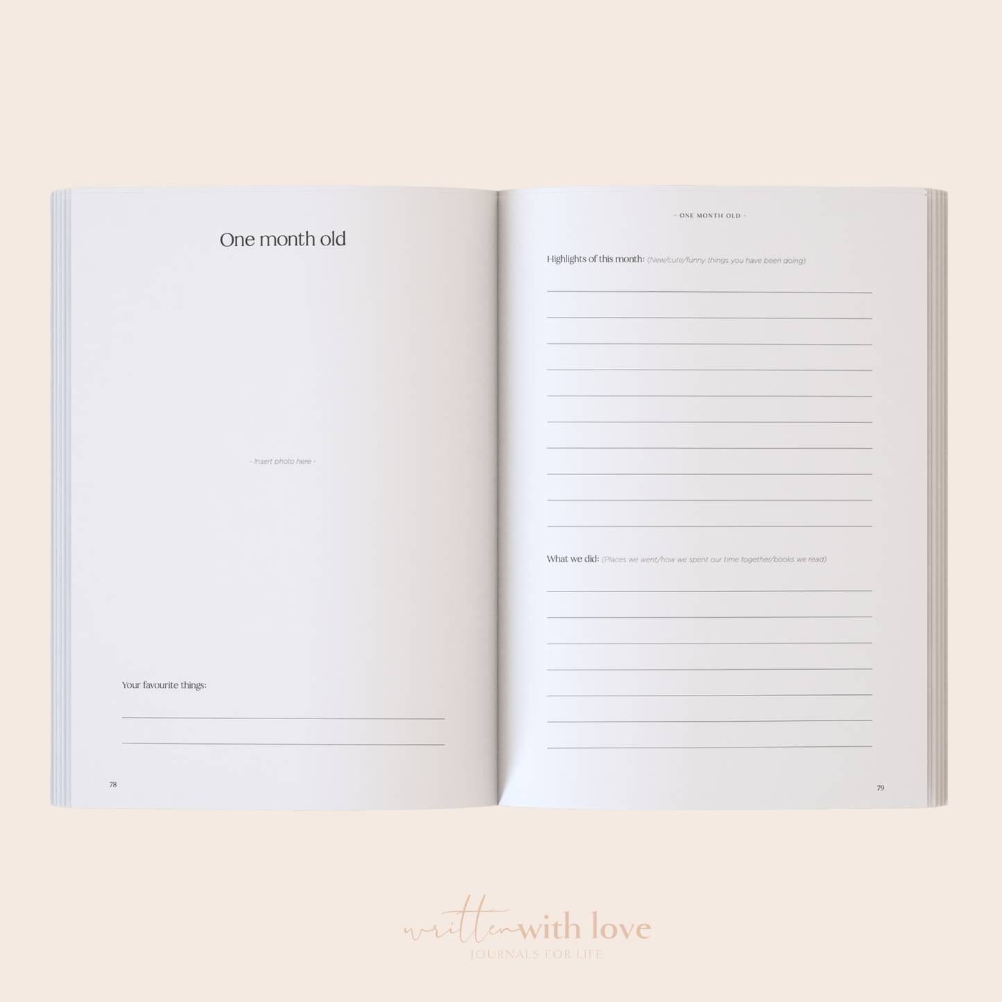 Baby Memory Book - Classic White Linen