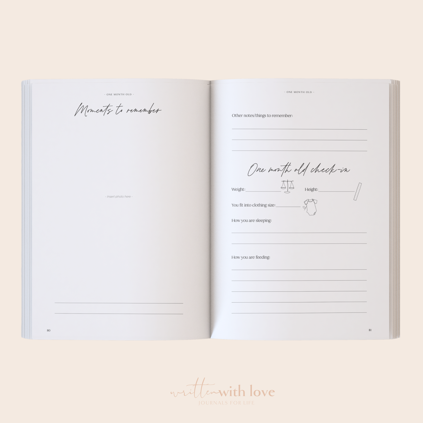 Baby Memory Book - Classic White Linen