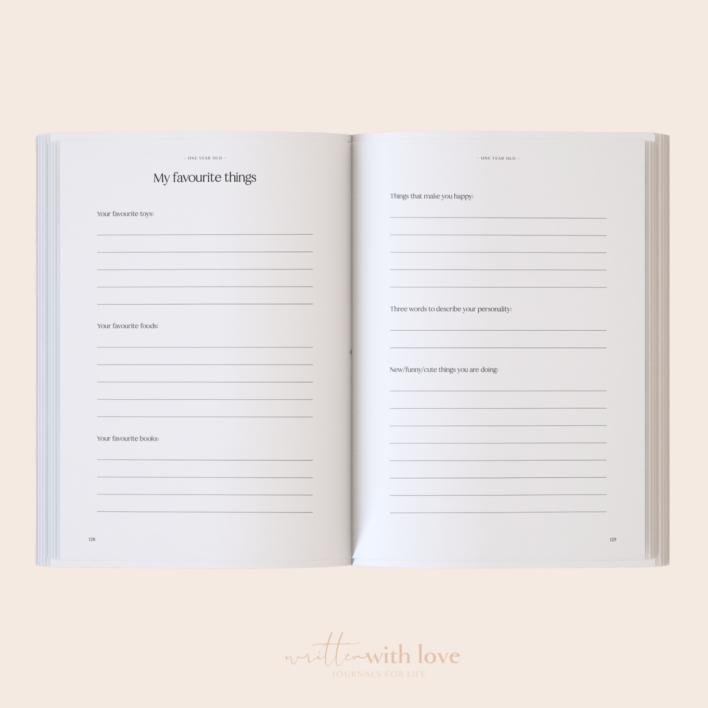 Baby Memory Book - Classic White Linen