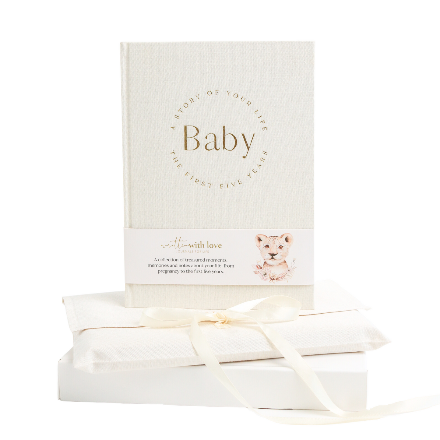 Baby Memory Book - Classic White Linen