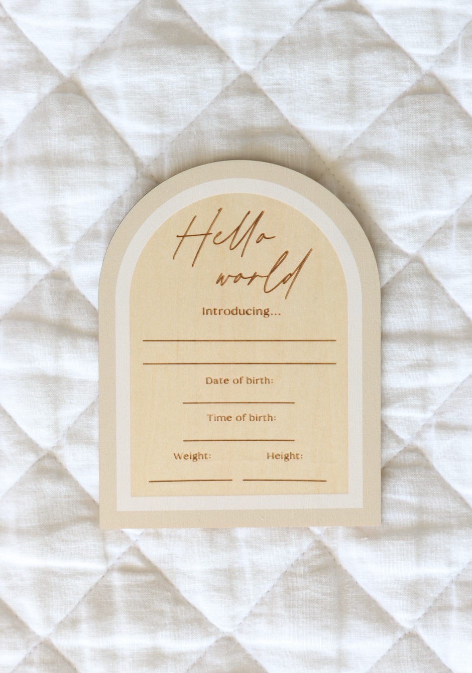 Beige Wooden Milestone Cards & Birth Announcement Plaque