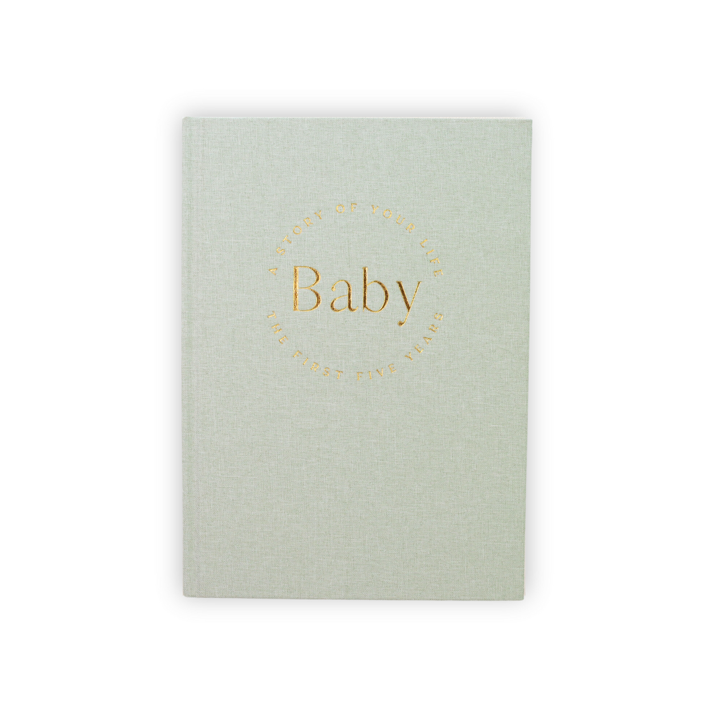 Baby Book with Pouch - Sage Green Linen