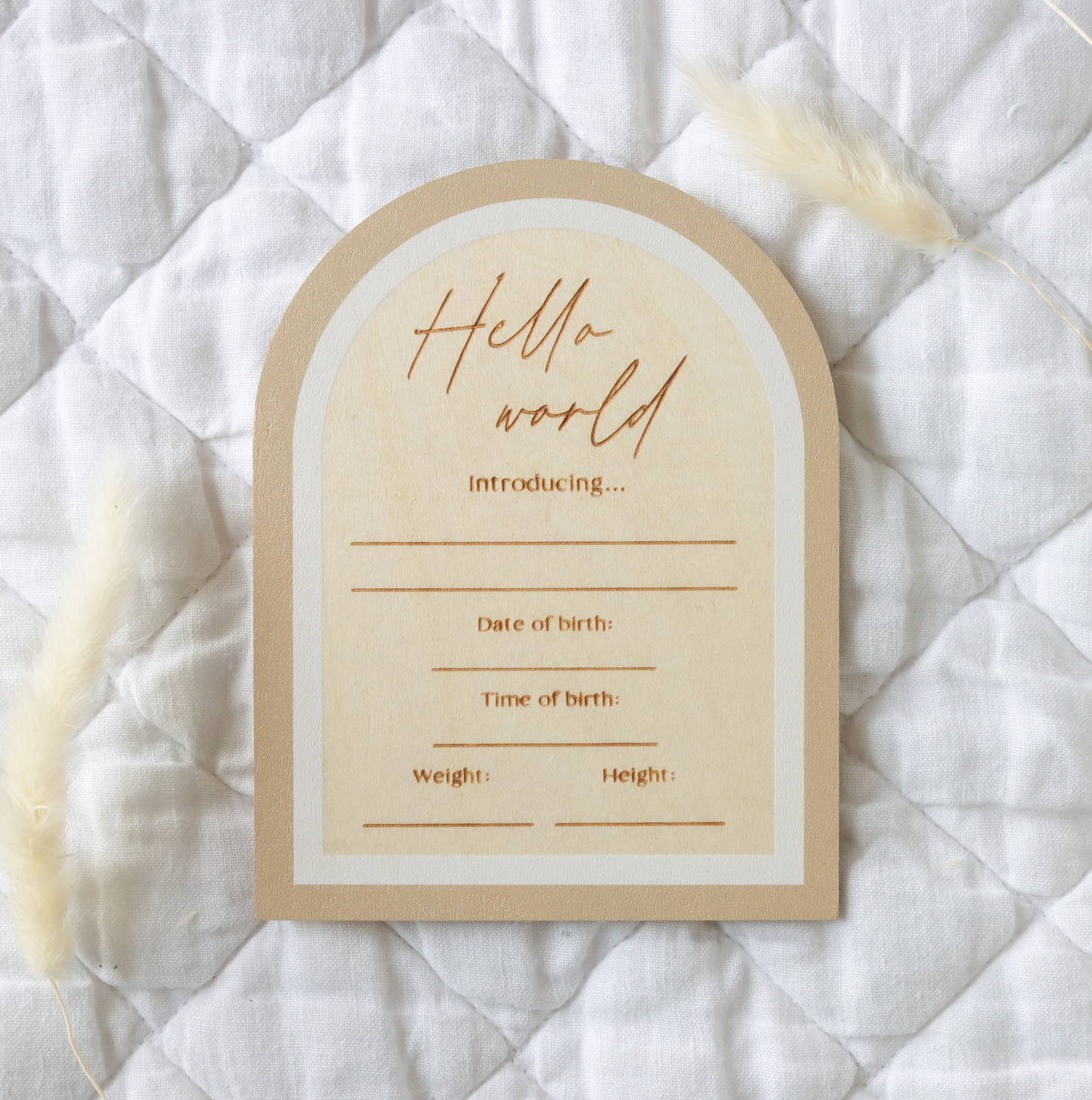 Mocha Wooden Milestone Cards and Birth Announcement Plaque